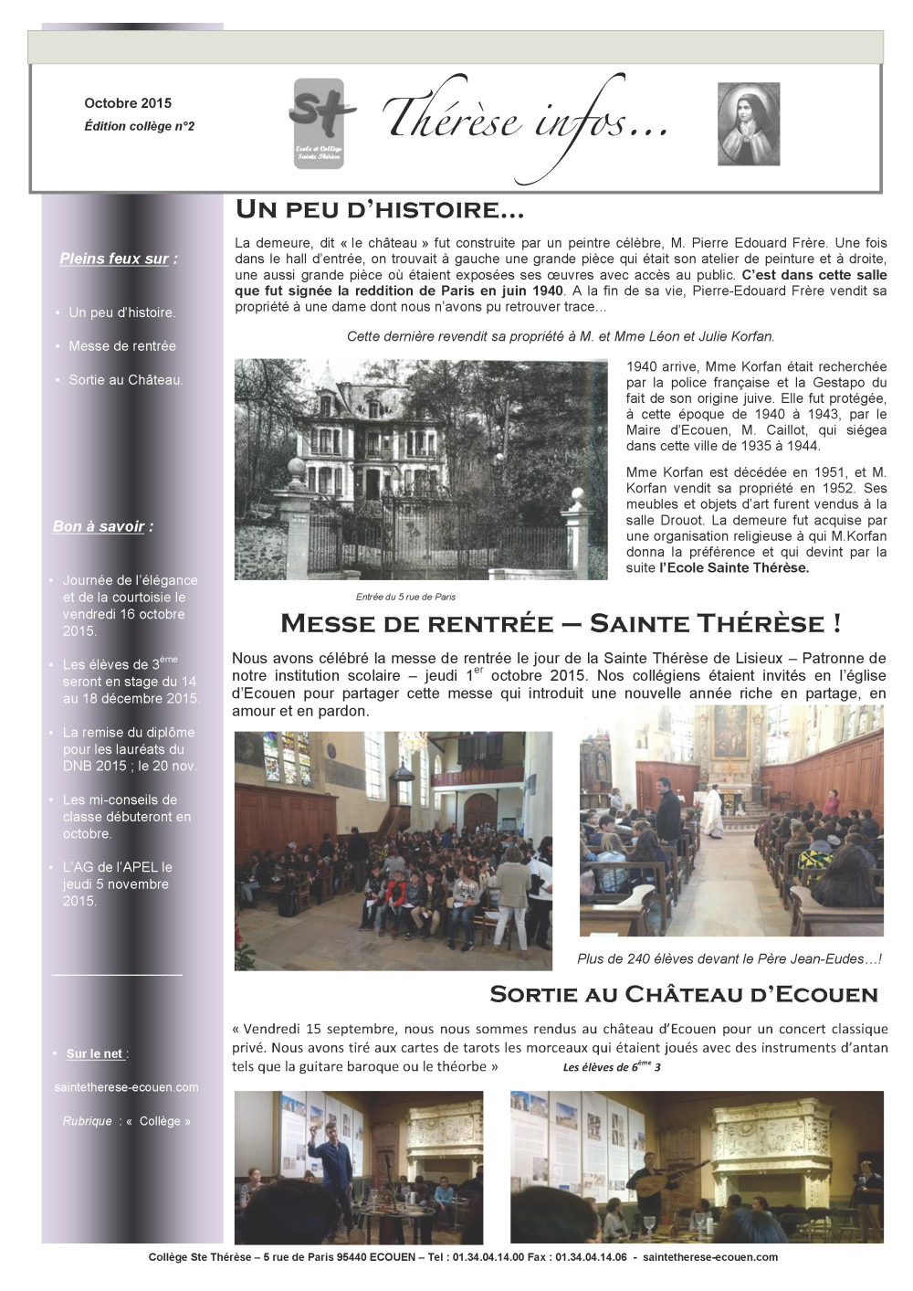 Ste Thérèse Infos 1